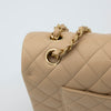 NEW CHANEL Medium Classic Flap Beige Clair Lambskin Quilted Gold Hardware Full Set