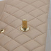 NEW CHANEL Medium Classic Flap Beige Clair Lambskin Quilted Gold Hardware Full Set