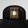 CHANEL Medium Classic Flap Black Caviar Gold Hardware Full Set