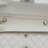 NEW CHANEL Medium Classic Flap White Caviar Quilted Light Gold Hardware Full Set