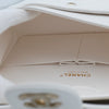 NEW CHANEL Medium Classic Flap White Caviar Quilted Light Gold Hardware Full Set
