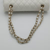 NEW CHANEL Medium Classic Flap White Caviar Quilted Light Gold Hardware Full Set