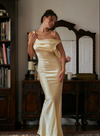 Mirror Palais Plunging Back Cowl Dress in Butter Size XXS