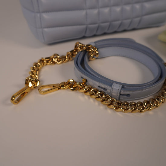 Burberry Pale Blue Quilted Lambskin Small Soft Lola 2 - Way Bag - Vintage Girlfriend Luxury