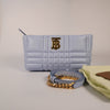 Burberry Pale Blue Quilted Lambskin Small Soft Lola 2 - Way Bag - Vintage Girlfriend Luxury