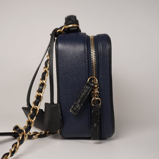 Chanel Caviar Medium Filigree Vanity Case Navy/Black - Vintage Girlfriend Luxury