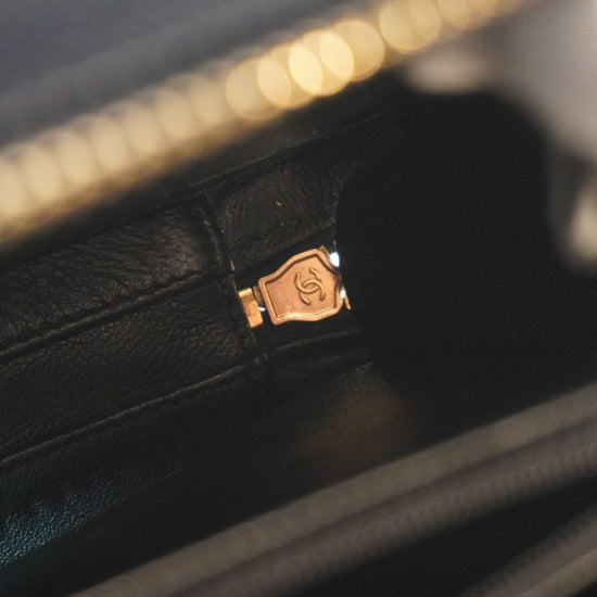 Chanel Caviar Medium Filigree Vanity Case Navy/Black - Vintage Girlfriend Luxury