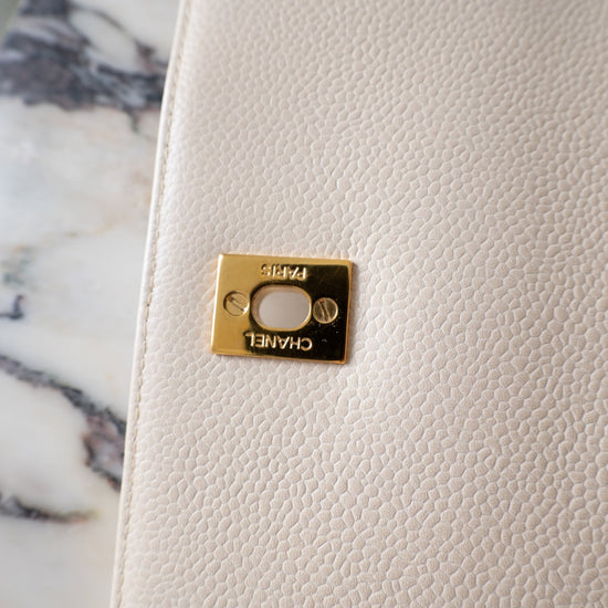 Rare Chanel Caviar CC Turn Lock Flap Bag GHW - Vintage Girlfriend Luxury