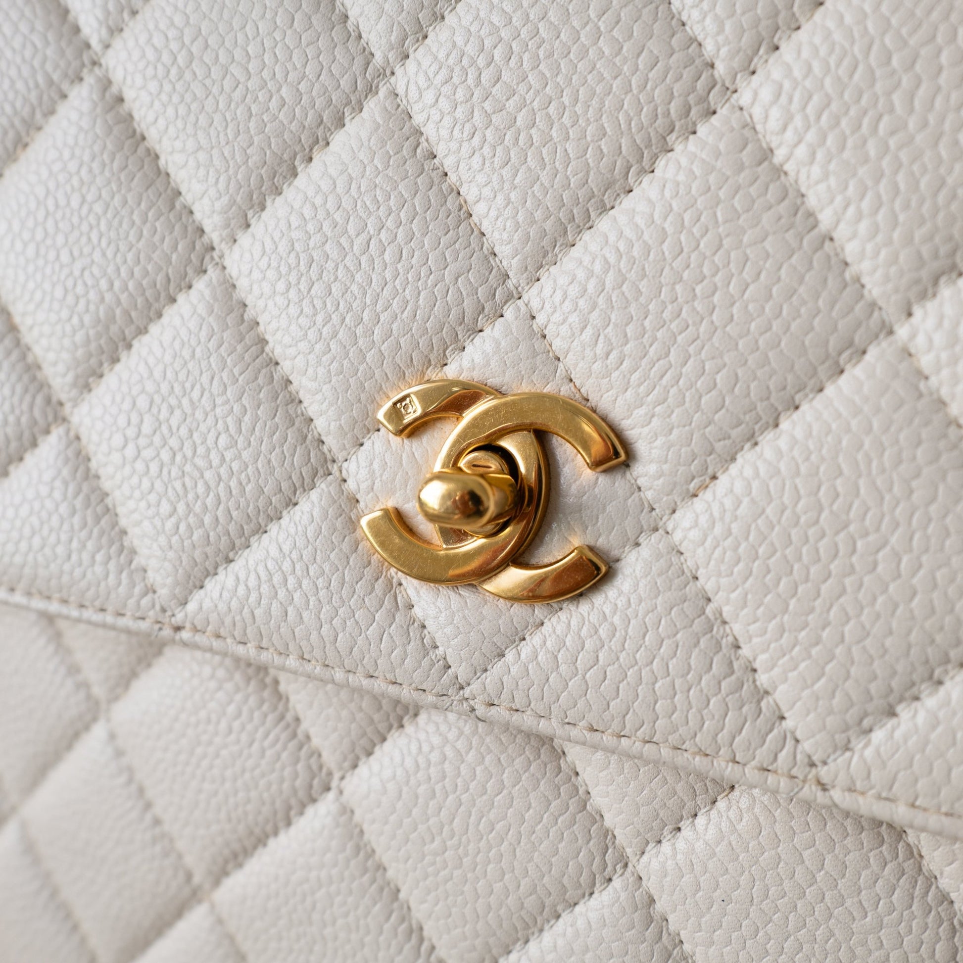 Rare Chanel Caviar CC Turn Lock Flap Bag GHW - Vintage Girlfriend Luxury