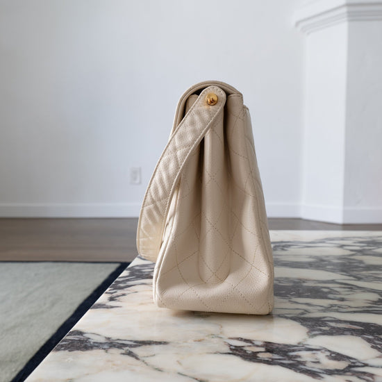 Rare Chanel Caviar CC Turn Lock Flap Bag GHW - Vintage Girlfriend Luxury