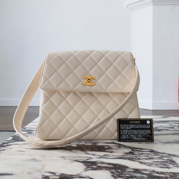 Rare Chanel Caviar CC Turn Lock Flap Bag GHW - Vintage Girlfriend Luxury